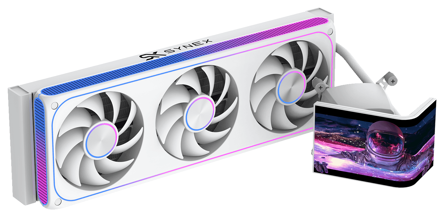 Water Cooler Gamer Synex PulseView 360 Arctic ARGB com Tela OLED 6,67”